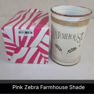 Pink Zebra Farmhouse Shade